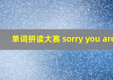 单词拼读大赛 sorry you are